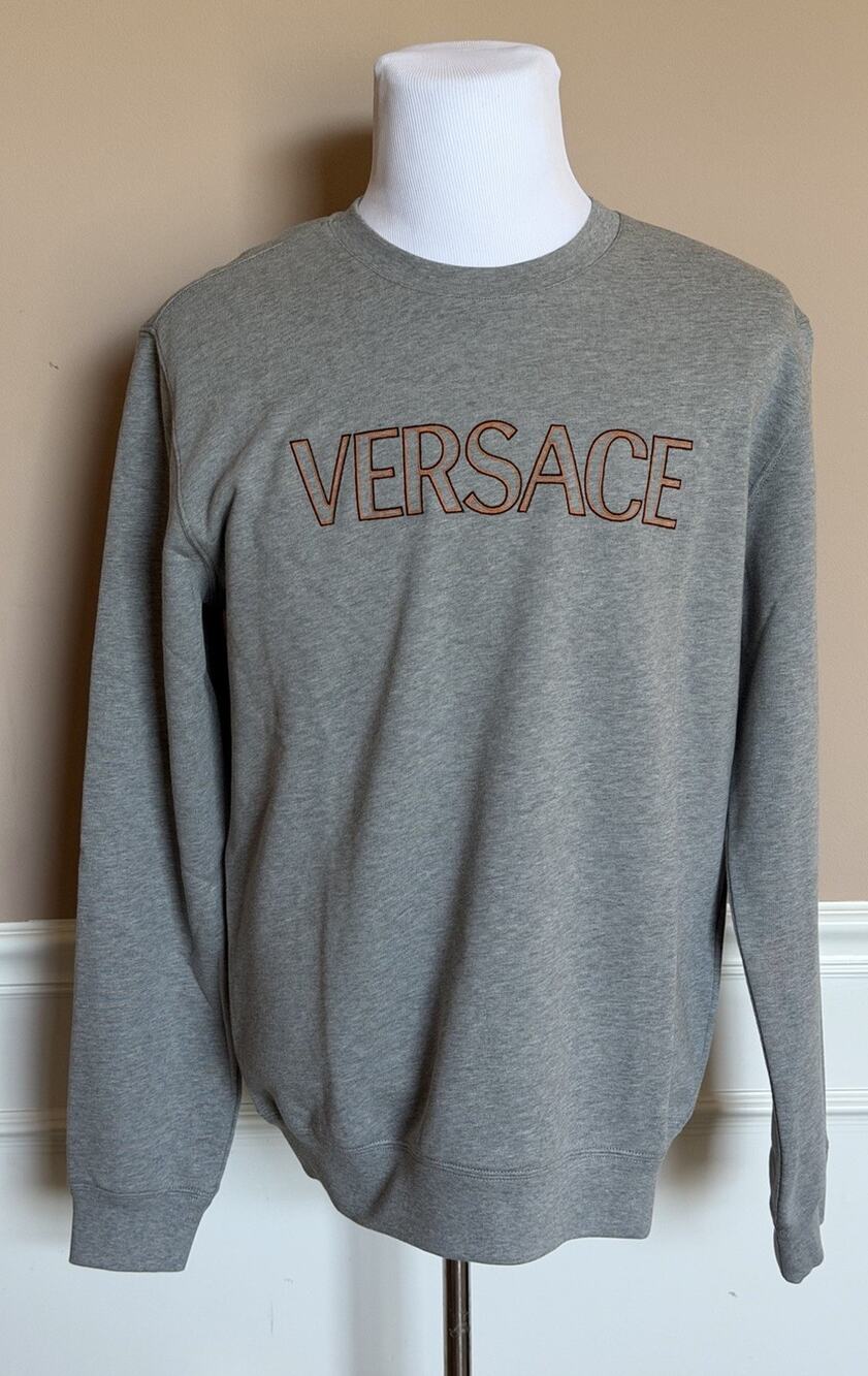 Versace Embroidered Non-brushed Sweater Gray 4XL 1011852 NWT $1000